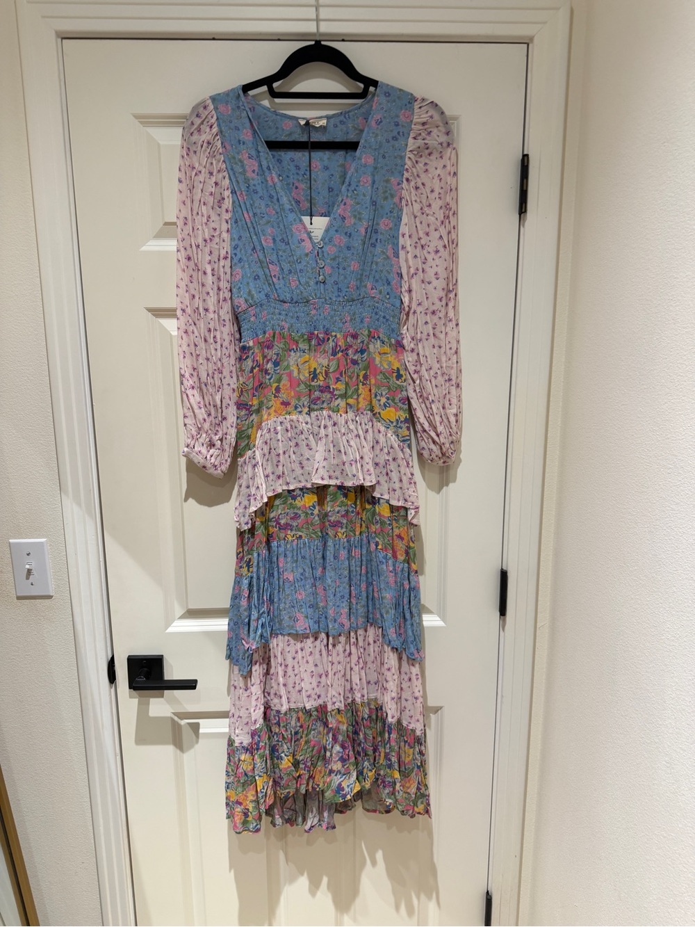 NWT SPELL Dolly Ra-Ra Gown in Patchwork — XS 🌸
